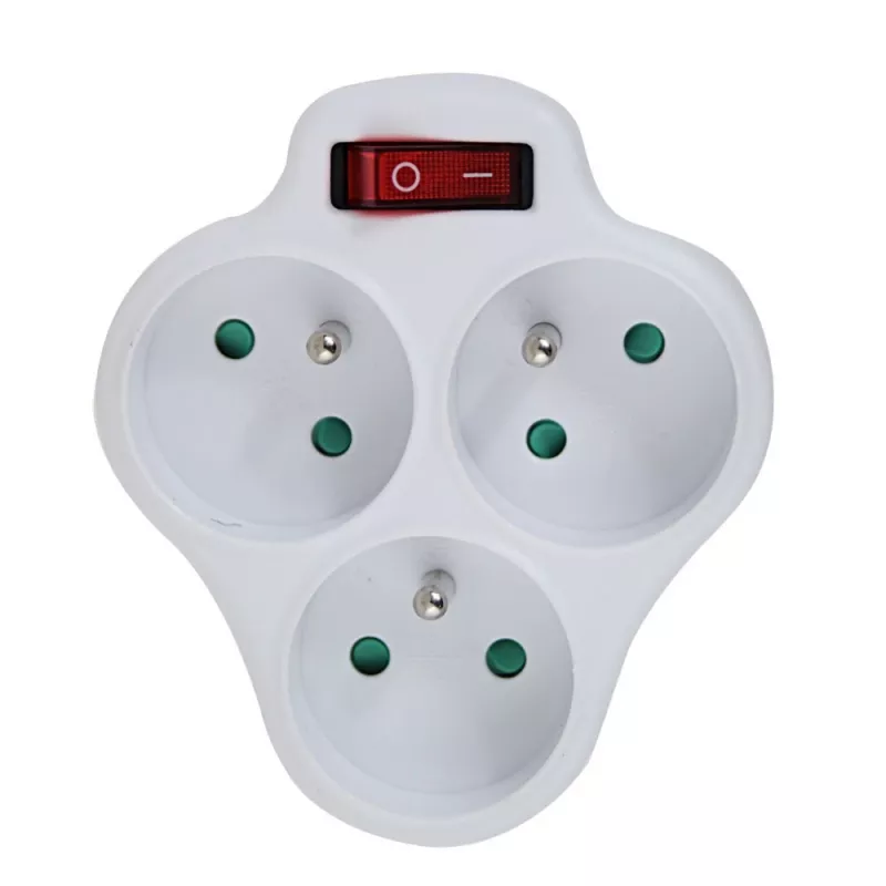 Maitinimo skirstytuvas ESPERANZA ELK304W — 3 lizdų jungiklinis patalpų elektros skirstytuvas, baltas, E tipo, 16 A, 220–240 V, 3680 W