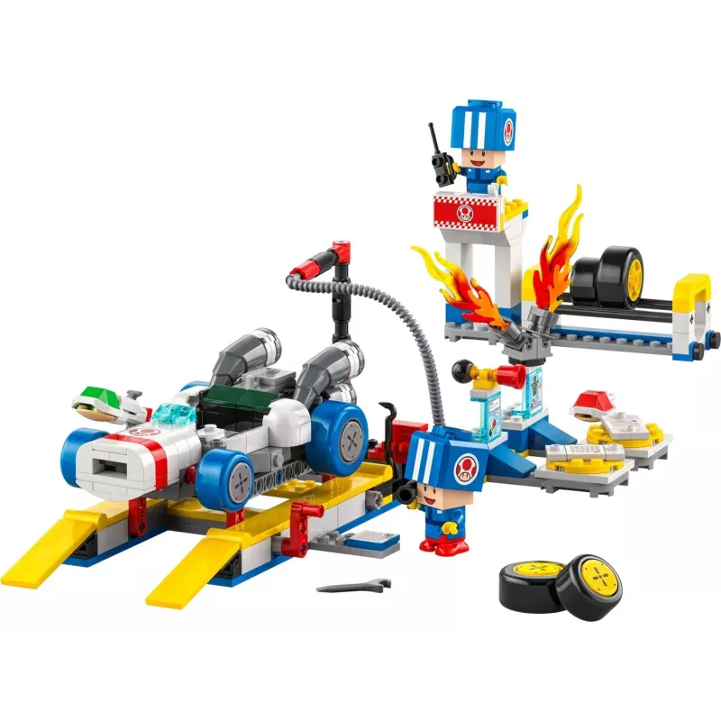 Konstrukcinis žaislas LEGO rinkinys 72035 Super Mario Mario Kart Toad's Workshop, interaktyvūs lygiai ir figūrėlės