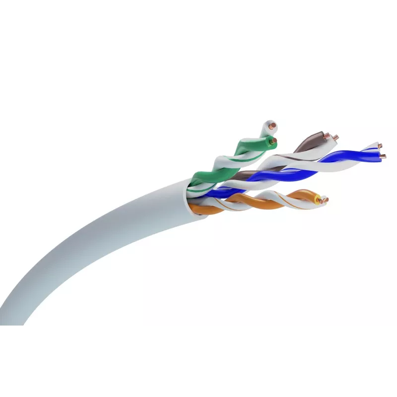 Tinklo kabelis Extralink Twisted pair CAT5E UTP (U/UTP) V2 100M Pilka
