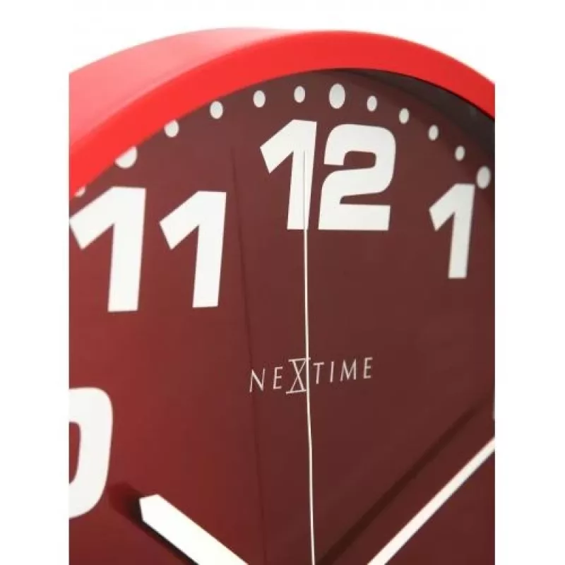 NeXtime klok 3053ro Dash Raudona, Ø35 cm, Sieninis, Raudona/ Sidabrinė