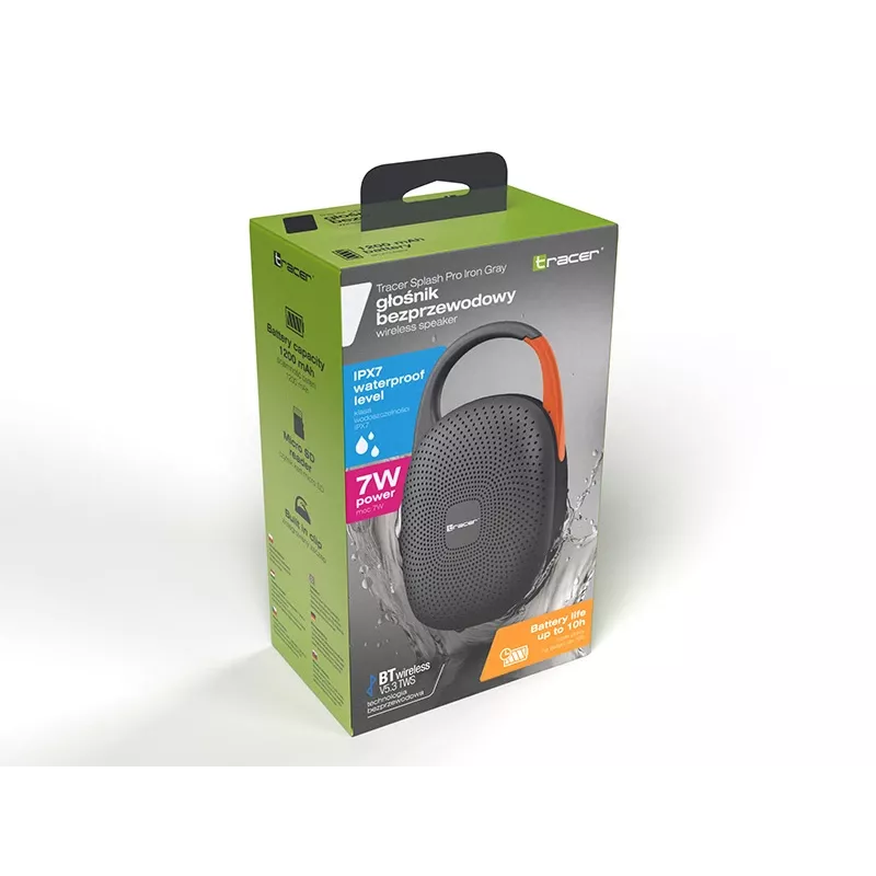 Nešiojamas Bluetooth TWS garsiakalbis No name Splash PRO — Iron Gray
