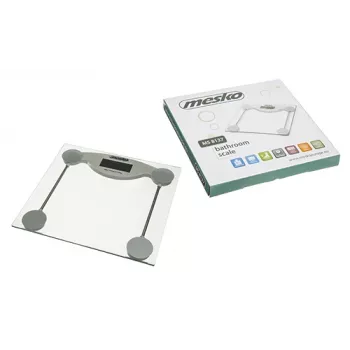 Elektroninės asmeninės svarstyklės Mesko MS 8137 — talpa 150 kg, tikslumas 100 g, baltos/skaidrios