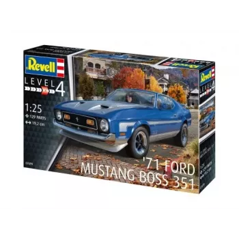 Plastikinis automobilio modelis REVELL Ford Mustang Boss 351 1:25 mastelio plastikinis rinkinys