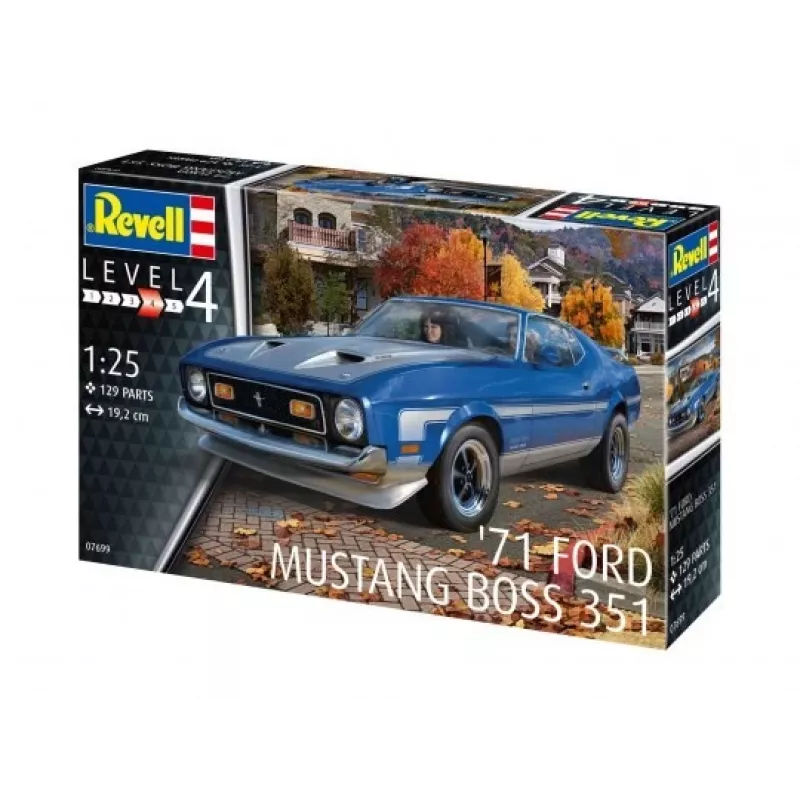 Plastikinis automobilio modelis REVELL Ford Mustang Boss 351 1:25 mastelio plastikinis rinkinys