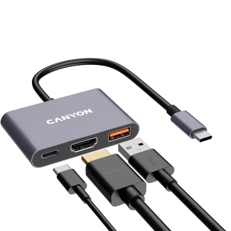 Canyon DS-4 USB Type-C šakotuvas 10000 Mbit/s HDMI USB 3.2 Gen 2