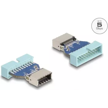 DeLOCK USB adapteris, kaiščio antgalis - vidinis USB Type-E lizdas, 5 Gbps, mėlynas