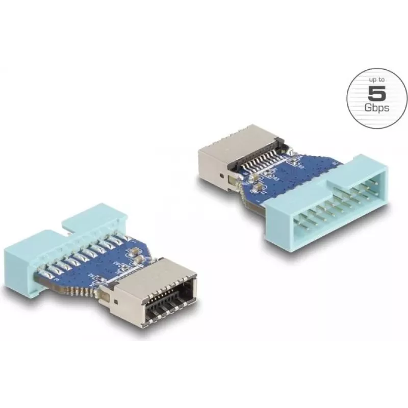 DeLOCK USB adapteris, kaiščio antgalis - vidinis USB Type-E lizdas, 5 Gbps, mėlynas