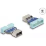 DeLOCK USB adapteris, kaiščio antgalis - vidinis USB Type-E lizdas, 5 Gbps, mėlynas