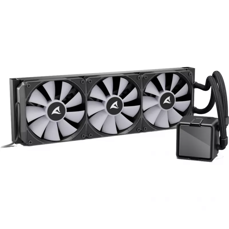 „All-in-One“ skysčio CPU aušintuvas Sharkoon S100 ARGB – 360 mm radiatorius, juodas