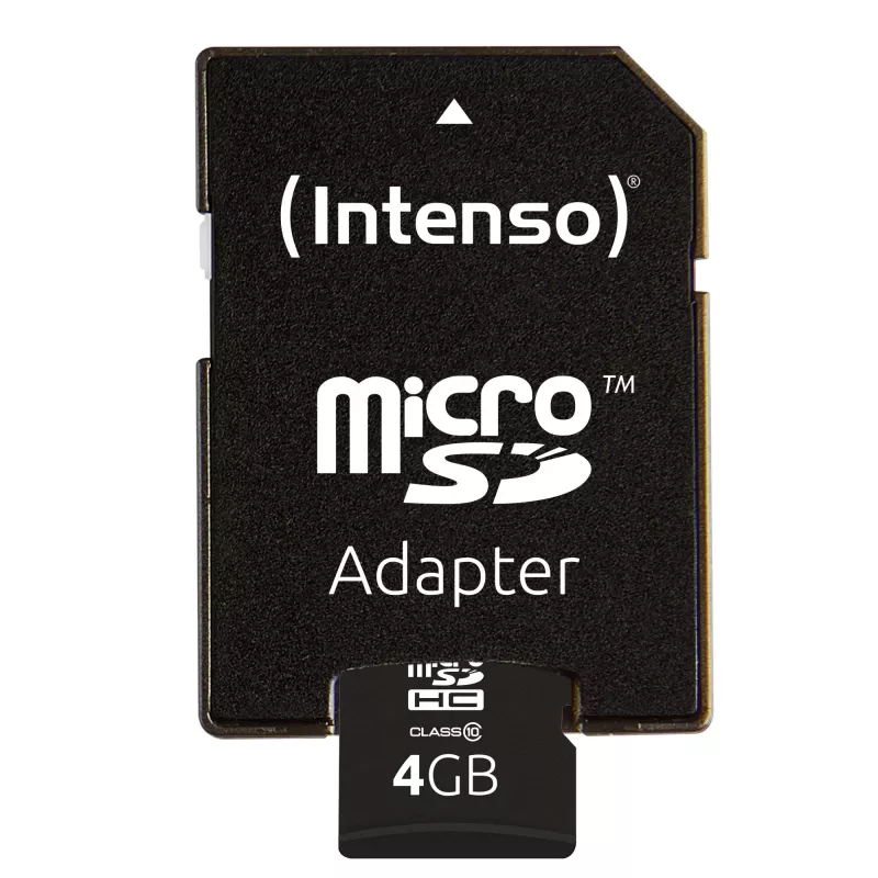ATMINTINĖ MICRO SDHC 4GB C10/W/ADAPTER 3413450 INTENSO