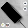 USB-C kabelis Tellur TLL155791, 1 m, 3A, juodas