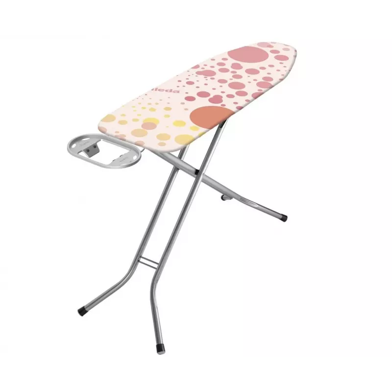 Viso dydžio lyginimo lenta Vileda 4023103218932 — viso dydžio, nerūdijančio plieno kojelės, 1200×380 mm lenta, aukštis 75–96 cm, sulankstoma, lygintuvo laikiklis