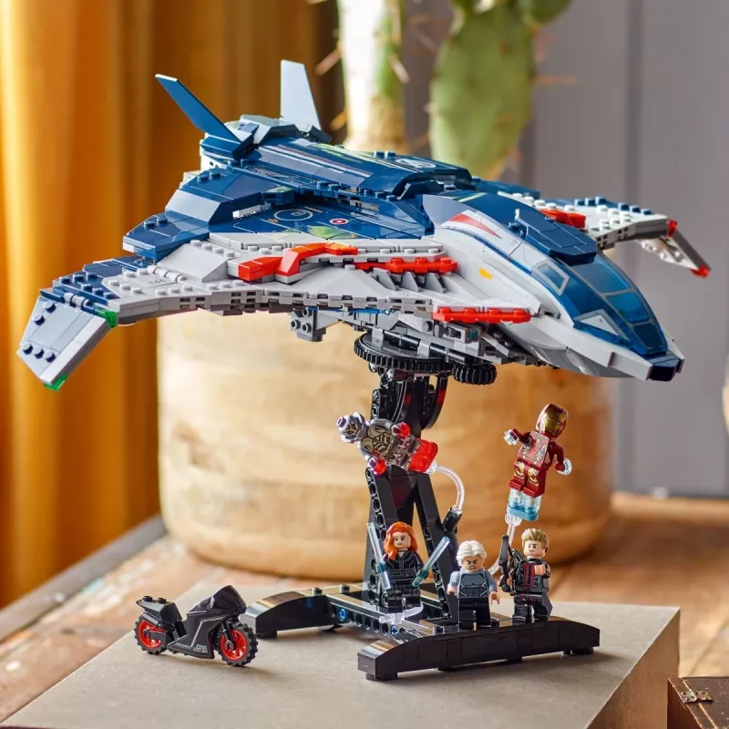 LEGO Quinjet konstruktorius 76325 — Marvel, 1131 detalė, 5 minifigūrėlės, nuo 12 metų, 280×450×300 mm