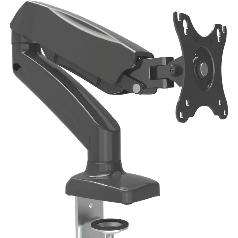 Monitoriaus laikiklis MONTIS MT014 1 ekranui, stalo laikiklis, dujinių spyruoklių aukščio reguliavimas, ekranams iki 81,3 cm (32 col.), maks. apkrova 8 kg, juodas