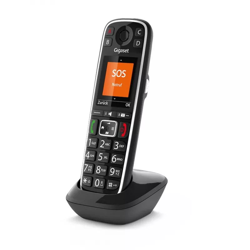 Gigaset E720HX Analoginis/DECT telefonas su skambučio numerio atpažinimu, juodas