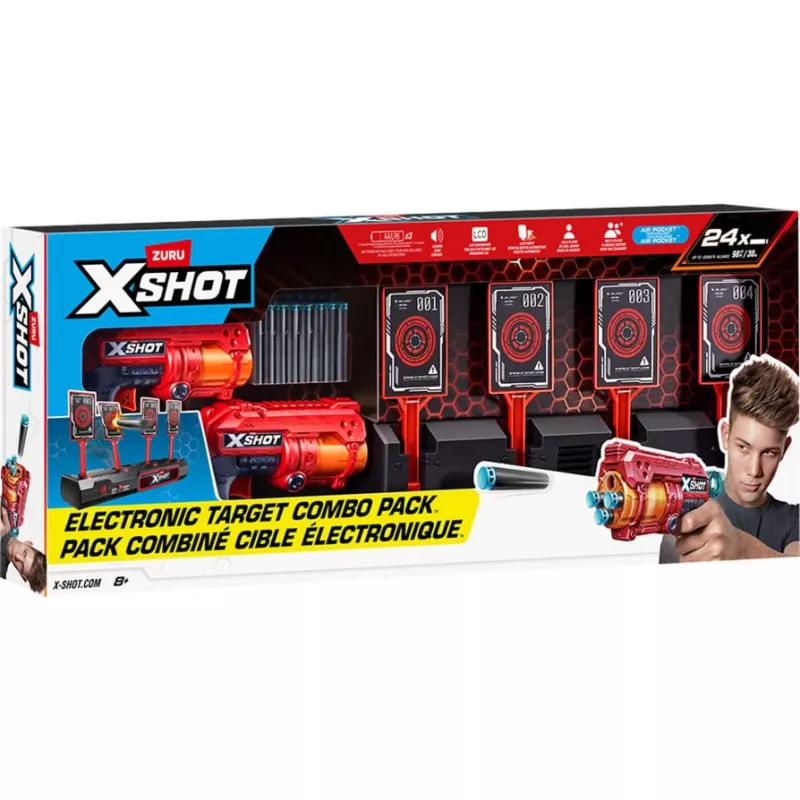 XSHOT Interaktyvus taikinys & Fury 4 2 komplektas, strėlių šaudyklė