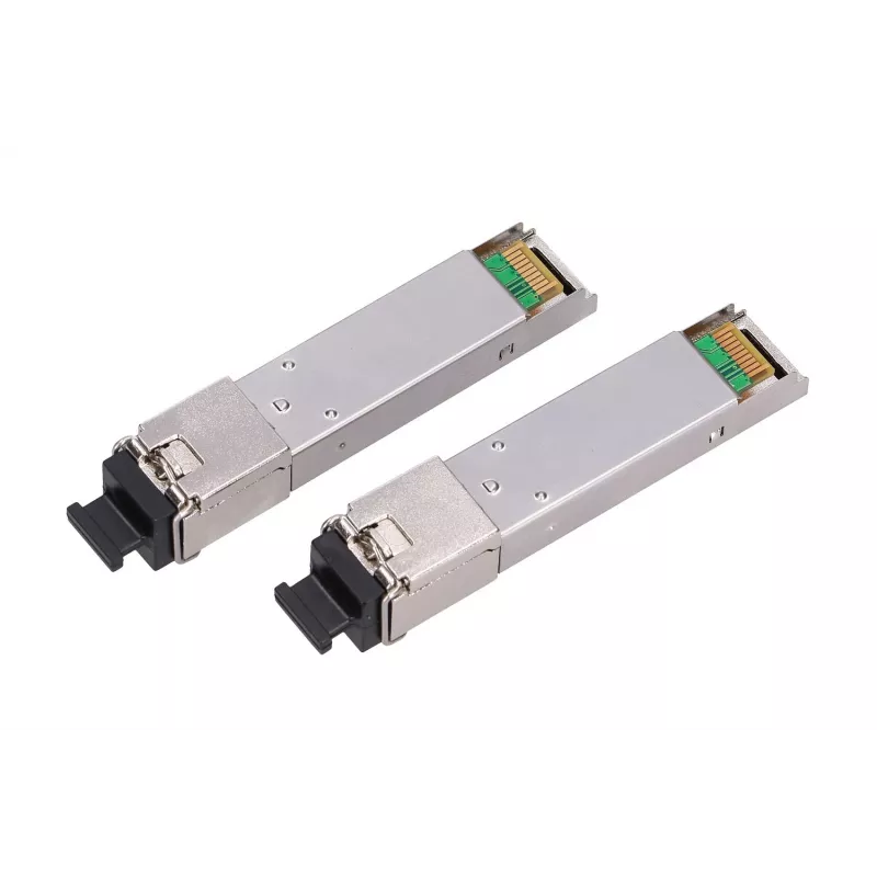 SFP WDM šviesolaidžio siųstuvų-imtuvų pora Extralink 1,25G 1310/1550nm vienmodis 3km SC DOM