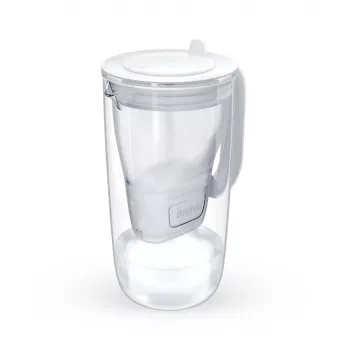 Vandens filtro ąsotis BRITA Glass+1 Maxtra Pro pilkas, 2,4 L bendras / 1,5 L filtruoto, Maxtra Pro PP filtras