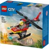 LEGO City gaisrinis sraigtasparnis 60411 konstruktorius, 85 dalys, besisukantys sparnai, 1 minifigūrėlė, amžius 5+ (220×90×60 mm)