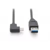 Digitus ASSMANN - USB laidas - USB-C (M) kampuotas į USB Type A (M) tiesus - USB 3.1 Gen2 - 3 A - 1 m - formuotas - juodas (AK-300147-010-S)