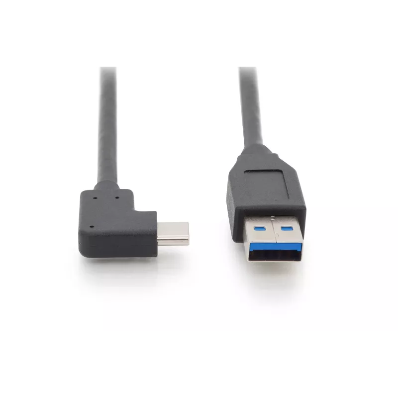 Digitus ASSMANN - USB laidas - USB-C (M) kampuotas į USB Type A (M) tiesus - USB 3.1 Gen2 - 3 A - 1 m - formuotas - juodas (AK-300147-010-S)