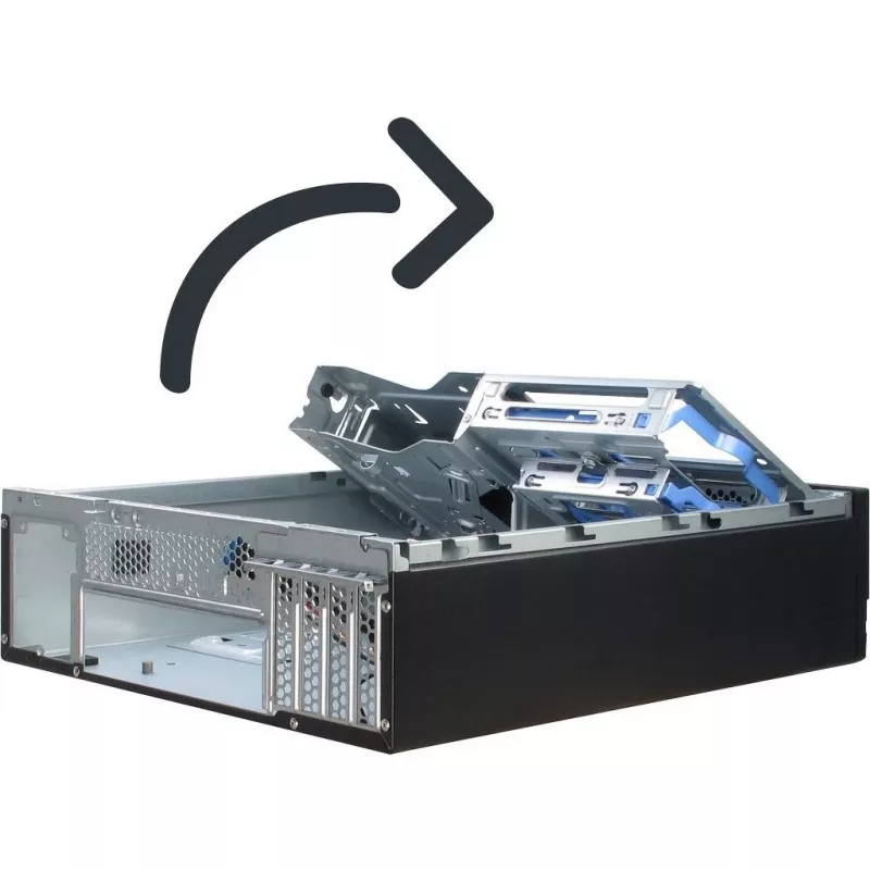Inter-Tech IT-503 - SFF - Mini-ATX - be maitinimo šaltinio (TFX12V) - matinė juoda - USB/Audio (88881270)