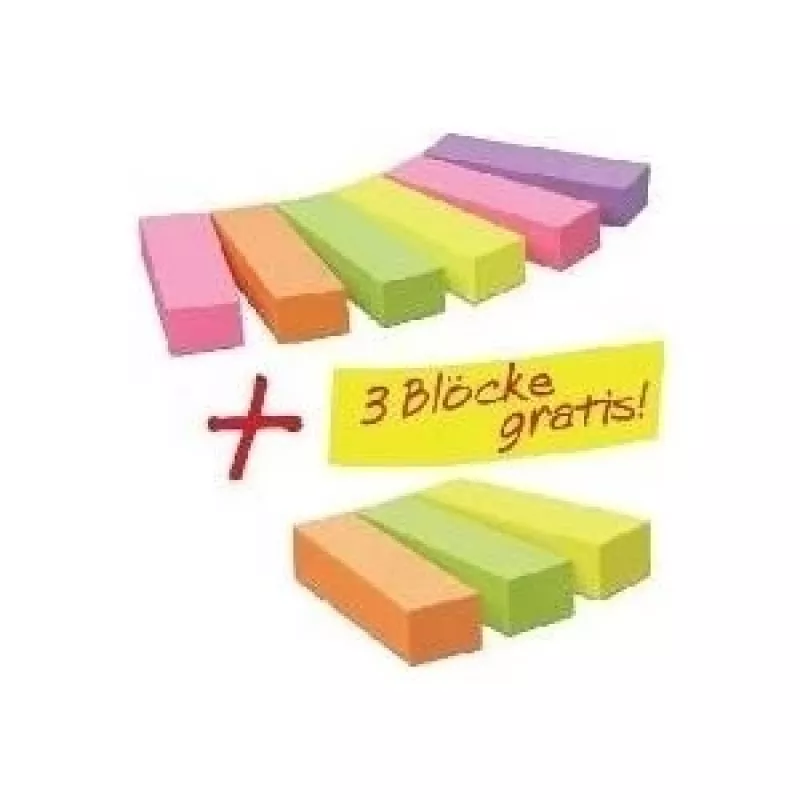 Post-it Page Marker 670-6+3, 15 x 50 mm, asorti neoniniai, 900 lapelių