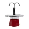 Bialetti Mini Express Magritte Moka puodas raudonas, sidabrinis