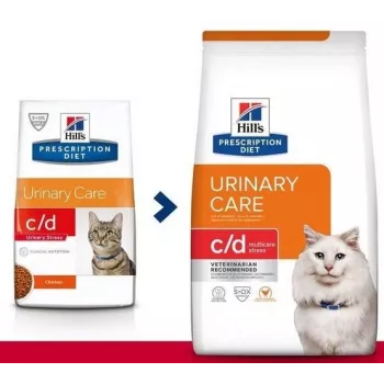 HILL'S PRESCRIPTION DIET Feline c/d Multicare Stress sausa kačių ėdalo vištiena 8 kg