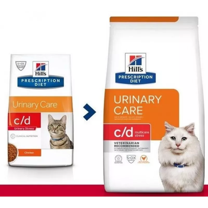 HILL'S PRESCRIPTION DIET Feline c/d Multicare Stress sausa kačių ėdalo vištiena 8 kg