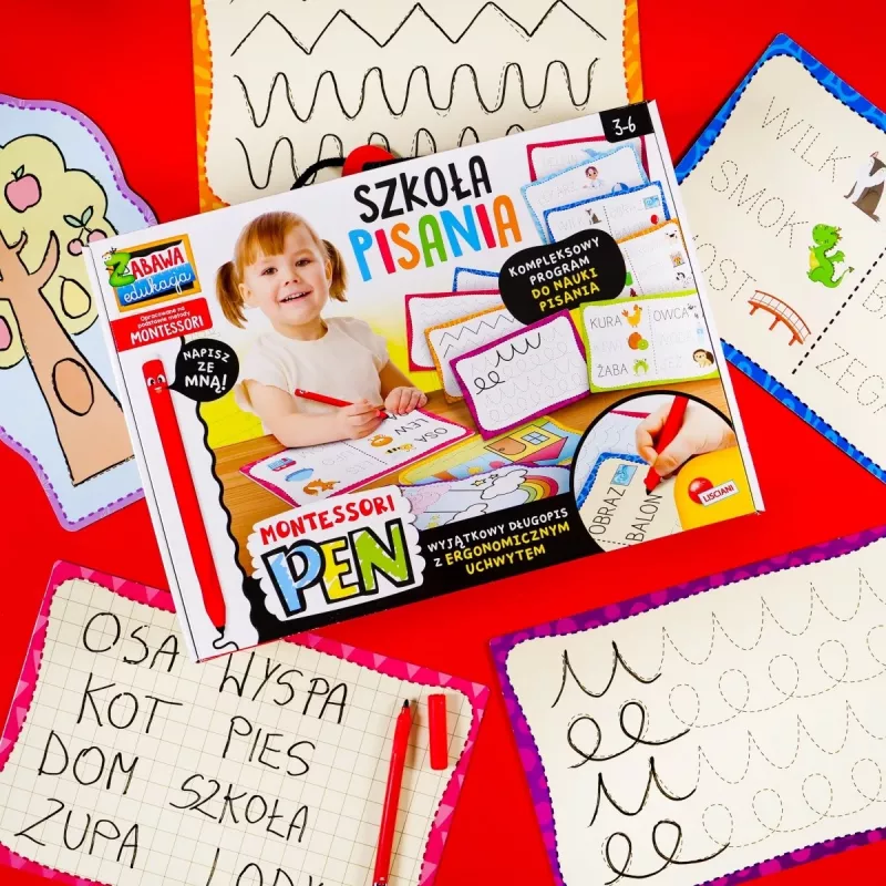 Mokomasis rinkinys Montessori rašymo mokykla su 18 planšetinių kompiuterių