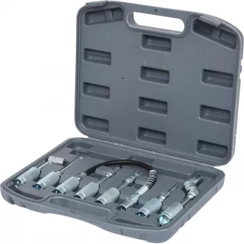 Tepalo pistoleto adapterių rinkinys KS TOOLS 980.1100 — 7 vnt., jungtys tepimo darbams