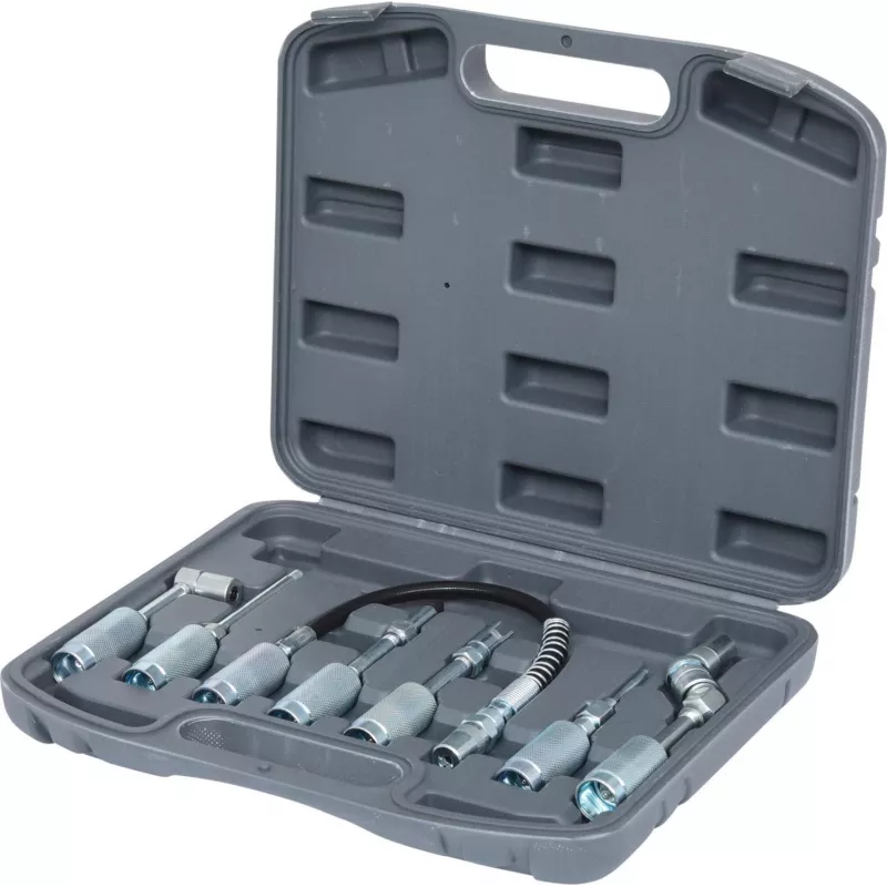 Tepalo pistoleto adapterių rinkinys KS TOOLS 980.1100 — 7 vnt., jungtys tepimo darbams