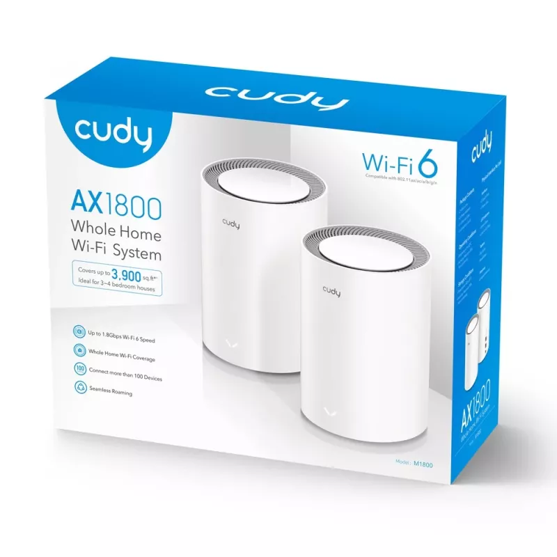 Tinklinė sistema Cudy AX1800 Dviejų dažnių 2,4 GHz 5 GHz Wi-Fi 6
