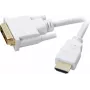 SpeaKa Professional DVI / HDMI adapterio laidas DVI-D 18+1pol. kištukas, HDMI-A kištukas 2,00 m baltas SP-7870336 auksuoti kištuko kontaktai DVI laidas (SP-7870336)