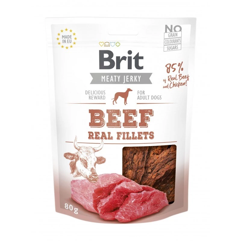 BRIT Meaty Jerky jautienos filė – skanėstas šunims – 200 g