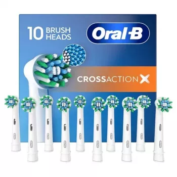Pakaitiniai šepetėlių antgaliai Oral-B Pro CrossAction, pakuotėje 10 vnt., balti