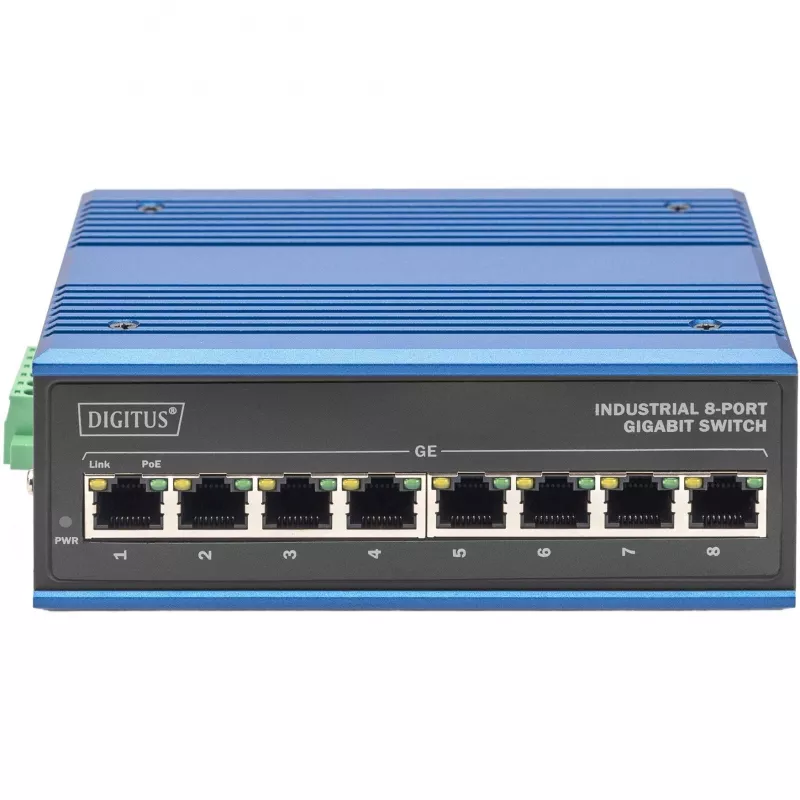 Nevaldomas komutatorius Digitus DN-651121 8 prievadų Gigabit Ethernet PoE