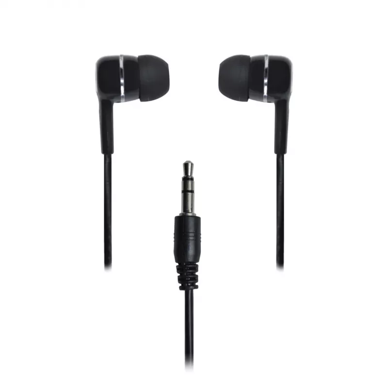 Laidinės į ausis įdedamos ausinės VAKOSS LT-437EX, binauralinės, 3,5 mm, 1 m laidas, 32 Ω, 20–20000 Hz, uždaros, juodos