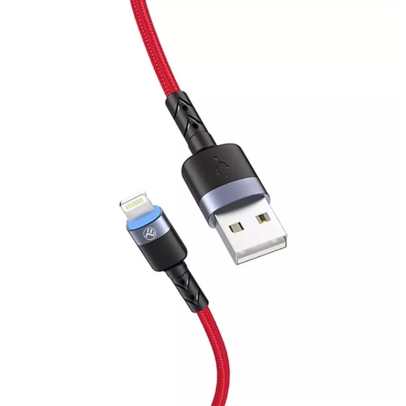 USB į Lightning duomenų kabelis Tellur, 3A, 1,2 m, LED indikatorius, raudonas
