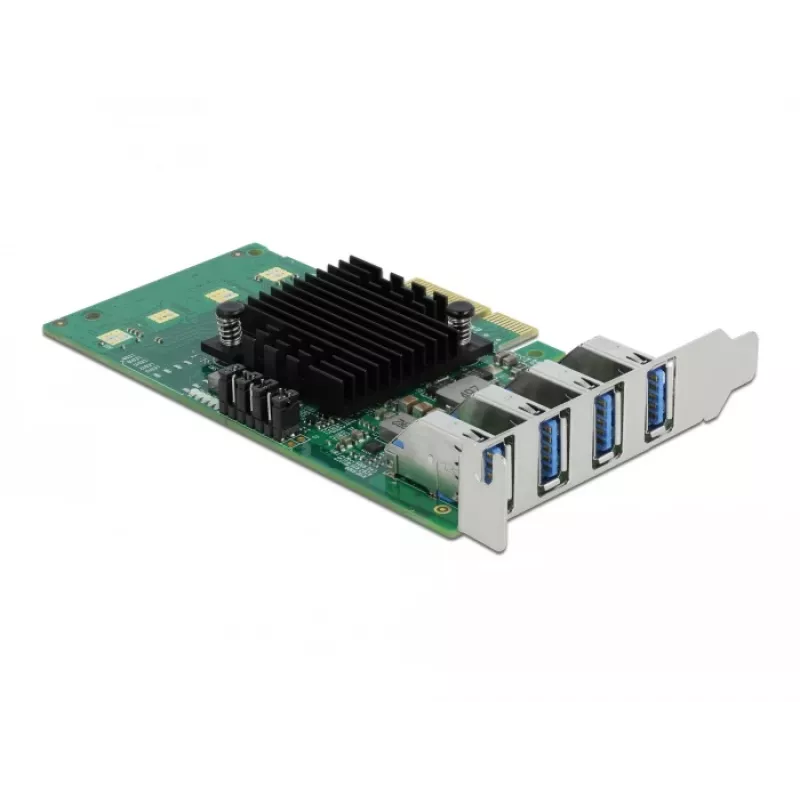 DeLOCK PCI Express x4 kortelė su 4 išoriniais USB 3.0 Quad Channel - žemo profilio forma