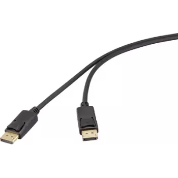 Renkforce DisplayPort kištukas, juodas, RF-6830476, 4K UHD (RF-6830476)