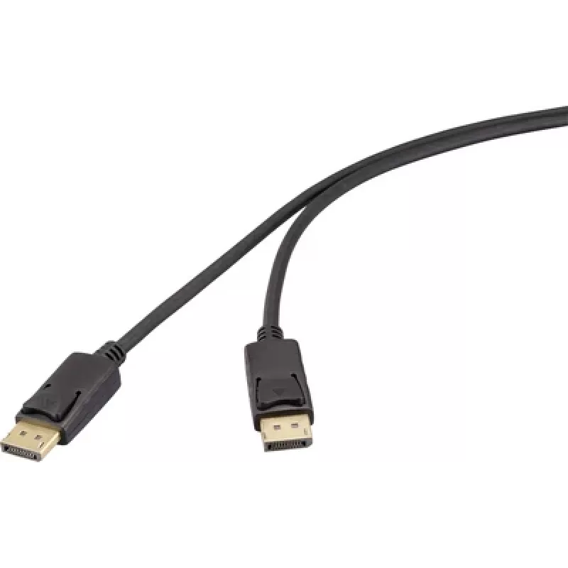 Renkforce DisplayPort kištukas, juodas, RF-6830476, 4K UHD (RF-6830476)