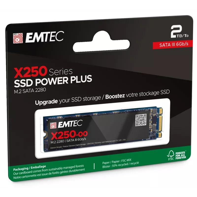 SSD diskas Emtec X250 2 TB M.2 Serial ATA III 3D NAND