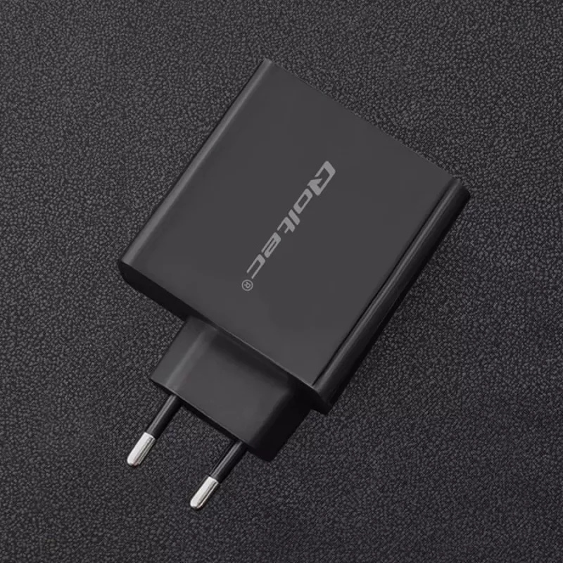 Maitinimo adapteris QOLTEC 51716 — 220–240 V kintamoji srovė į 20 V 3 A (63 W), juodas, vidaus universalus įkroviklis