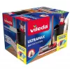 Grindų šluota VILEDA Ultramax BOX 177453 su papildoma mikropluošto galvute, išgręžimo kibiras, 3 plaunamos šluostės, juoda
