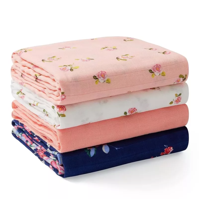 Momcozy 4 Pack Muslin Swaddle Blankets 47 X 47 Inches