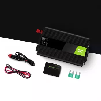 Maitinimo keitiklis Green Cell INV03DE, 12V į 230V, 500 W, 50 Hz, 30 A išėjimas, juodas