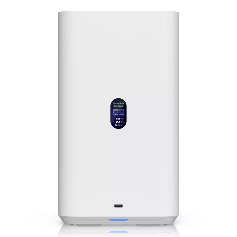 Ubiquiti UNAS-2-W Unifi Nas 2X 3.5 HDD lizdai, 2.5GBE, USB-C, POE++ adapteris