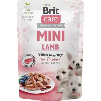 Šlapias šuniukų maistas Brit Mini Puppy Lamb 85 g vienos porcijos pakelis mažoms veislėms